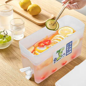 Cold Kettle with Faucet in Refrigerator, Drink Dispenser for Fridge,  Plastic Cold Kettle With Faucet Fruit Teapot Lemonade Bucket Drink  Container for