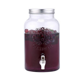 Double 1 Gallon 3.8L Glass Mason Jar Party Juice Dispenser Glass