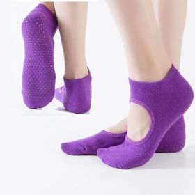 Five Toed Yoga Socks Cotton Stripe Pile Dot Silicone Non-slip Women High  Quality Pilates Grip Crew Socks