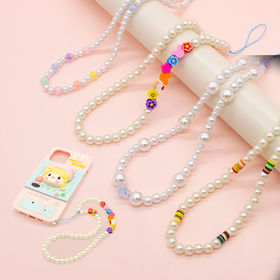Madein Y2K faux pearl and bead phone charm