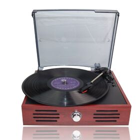 Precio competitivo reproductor de tocadiscos retro tocadiscos con radio reproductor de cassette ranura USB/SD