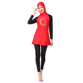 4pcs Burkini Femme Muslim Swimwear Women 2023 Long Sleeve Islamic Swimming  Suit Modest Robes Print Swimwear With Hijab Wear