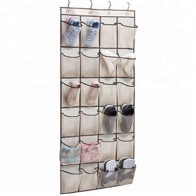 24 Pockets Simple Houseware Crystal Clear Gray (64'' X 19'') Over The Door  Hanging Shoe Organizer - China Hanging Shoe Organizer and Shoe Organizer  price