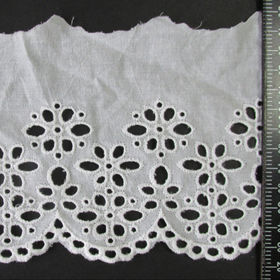 Custom Width Various Design White Poly Cotton Lace Border Eyelet Lace Trim  - China Cotton Lace Trim and Cotton Lace price