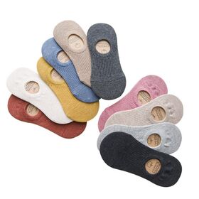 Invisible Socks Women Deodorant Cotton Athletic Socks Low Cut Shallow Mouth Silicone Non-Slip