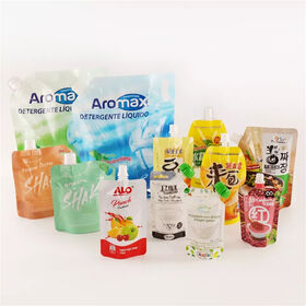Nouveau Type de Sac d'Emballage Alimentaire, Matériau Laminé, Sachet à Bec Verseur en Plastique Vertical pour Jus de Fruits