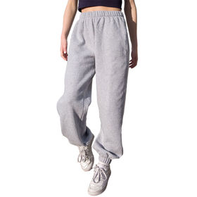 Pantalon de sport surdimensionné pour femme, jogging gris