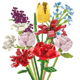 Bouquet de fleurs kit de blocs de construction, fleurs