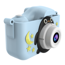 Appareil Photo pour Enfants Design Pingouin, Caméra pour Enfants avec Jeux de Puzzle Intégrés