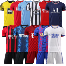 Football Wear Club Team Uniform Atletico Madrid Short Sleeve Training Suit Competition Suit Mens Gift Kit T-Shirt Mens Jersey 2 Pieces Sets 