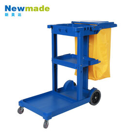 Hotel Deluxe Stainless Steel Mixed Wooden Board Housekeeping Trolley 1pc  Hotel Door Delivery