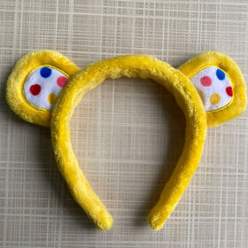 Serre-tête Oreilles d'Ours en Peluche Doux et Mignon avec Certificat GRS TC Jaune pour Enfants - Vente en gros