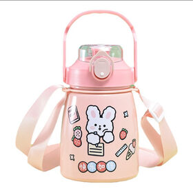 850ML large capacity stainless steel kids vacuum travel water bottle with diy sticker strip handle