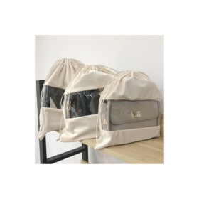 Transparent Shoe Bag Organizer Shoe Storage Bag Drawstring Strap Cover Dustproof Storage Bag