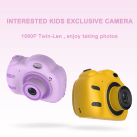 Digital cameras, Children's dual camera digital cartoon intelligent diagonal portable camera