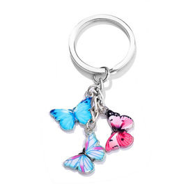 Wholesale Flower Bag Charms Enameled Keychain Women Car Keys Cute