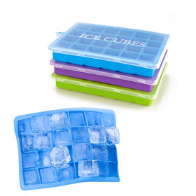Whiskey 14 Cavities Flexible Ice Cube Molds for Cocktail BPA Free Chocolate Ice Cube Trays 2 Pack Silicone Ice Tray with Removable Lid Easy Release Crushed Ice Trays Stackable for Freezer 