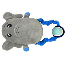 Cute Stuffed Plush Elephant Squeaky Dog Toys Dog Chew Toys Animal Soft Rope Toy with Rubber Ball