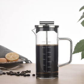 French Press Coffee Maker Pot 350ml Plunger, Custom Wooden Lid Travel  Camping Classic Glass Tea Maker Coffee French Press Stainless Steel Filter  - China French Press and Coffee Maker price
