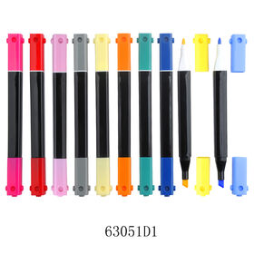 Office Supplier Promotional Gift Stationery Double Ended Highlighter Marker Pen