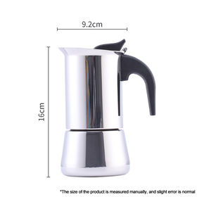 Manual Hand Drip Coffee Maker Glass Pot With Stainless Steel Filter GU