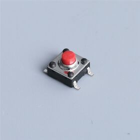 Interruptor de Botão de Pressão Táctil 50mA/12V 6.2x6.2/4-pin com Botão Vermelho, À Prova D'Água - Ideal para B2B