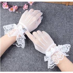 Fashion Sexy Gloves Wrist Length Women Bride Black Lace Gloves Mittens For  Party Sun Protection Accessories