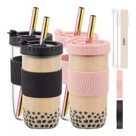 Boba Cup Bubble Tea Cup 700ml Wide Mouth Smoothie Cups With Lid