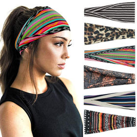 Factory Direct High Quality China Wholesale Hot Yoga Headbands Criss Cross  Head Wraps Vintage Printed Hair Scarves Stylish Elastic Hair Bands $0.8  from Huangyuxing Group Co. Ltd