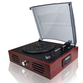 Nova chegada Retro Turntable Record Player Com Rádio, Cassette Player , USB/SD Slot
