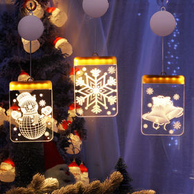 Grand Noël fenêtre Decor lumières, ventouse fenêtre suspendue