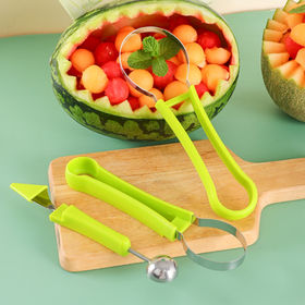 Vintage Japan Wood Handle Melon Vegetable Baller Scoop 