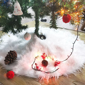 78 90 122cm White Snowflake Christmas Tree Skirt+4 6 7 8 10ft Stand Base 