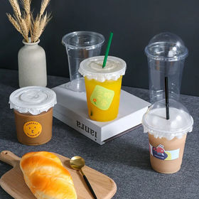 Smoothie Milkshake Plastic recyclable Cups with Dome Lids - Sweet Pots