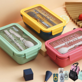 Buy Wholesale China  2 Compartments Lunch Box Bento For Kids Bpa Free  Reusable School Tritan Bento Boxes With Cutlery & Bento Box at USD 1.52