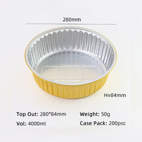 Aluminum Foil Container,320ml Disposable Food Packing Safe Gold