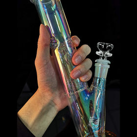 LV Bong with Sandblast by Swerve Glass - 13 Tall - 420 Glass Search