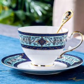 Wholesale Supply Fine Coffee Cup Bone China Golden Rim Milk Cup Tazas  Modern Porcelain Coffee Cup And Saucer From m.