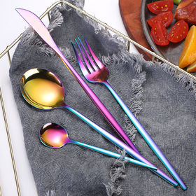 Buy Wholesale China Plastic Cute Handle Children Cutlery Eco-friendly  Cartoon Colorful Children Flatware Set & Plastic Handle Cutlery Set at USD  0.65