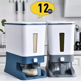 Compre Grande recipiente de armazenamento de alimentos 360 ° barris de  arroz giratórios selados dispensador de cereais tanque de arroz caixa de  grãos recipiente de armazenamento de cozinha