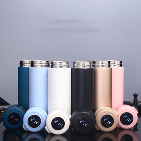 Source 450ml Wholesale Luxury Leather Cover Smart Water Bottles Thermos  Flasks with Led Temperature Display Cups on m.