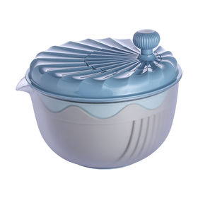 Mabel Home Salad Spinner, Salad Tosser and Mixer, 5,5 Quart, Vegetable  Spinner -EXTRA Salt&Pepper Shaker inc. (Blue)