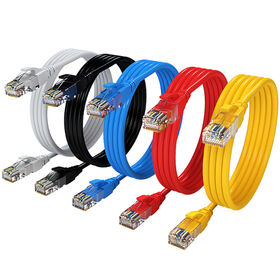 Cabo de Patch Cat5e UTP Trançado RJ45 Ethernet Internet Rede LAN Branco Preto Azul Vermelho Amarelo
