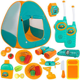 Tente pour Enfants Ensemble de jouets de camping pour enfants de 20 pices  avec tente de jeu pop-up intrieure et extrieure