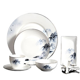 Wholesale High End 69pcs Fine Royal Porcelain Dinnerware Luxury