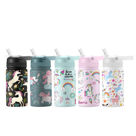 400ML Children Thermos Water Bottle Kids Thermos Mug Baby Duck Billed Straw  316 Stainless Steel Vacuum