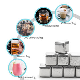Stainless Steel Gold Ice Cube Set Beer Red Wine Coolers Reusable