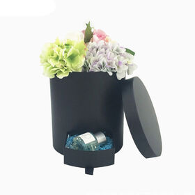 Cylinder Florist Portable Box Black Pink Round Flower Hat Box - China Boxes  for Flowers and Flower Boxes for Bouquets price