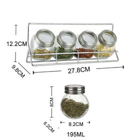 Buy Wholesale China Kitchen Spice Rack Glass Spice Box Storage Container  Condiment Jar Gold Color Spice Rack Set & Kitchen Condiment Container Sets  at USD 6.9
