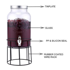 Wholesale 2 Gal. Mason Jar Glass Drink Dispenser CLEAR